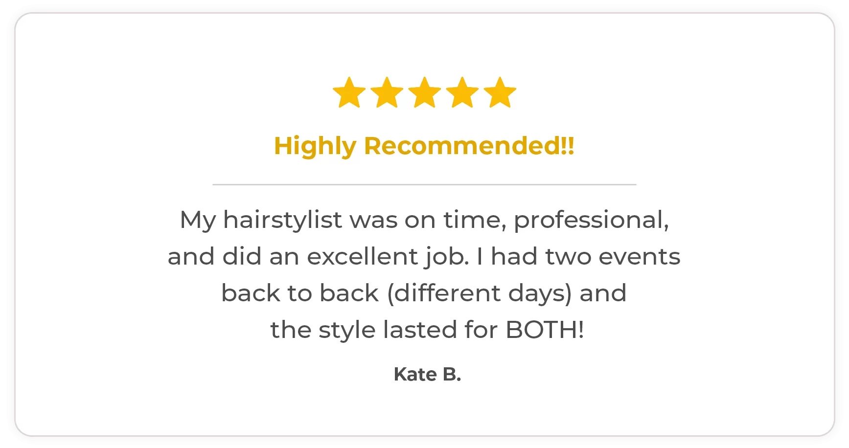 recommending Letmeglam for professional hairstyling.