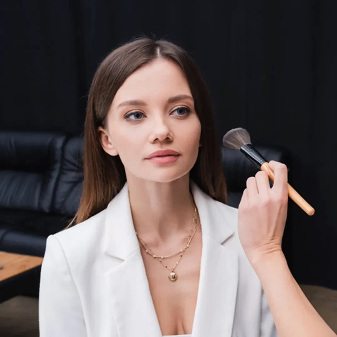 Bridal makeup and hair preparation at home