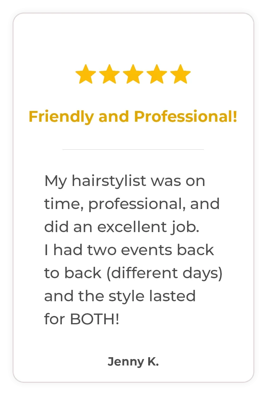 recommending Letmeglam for professional hairstyling.